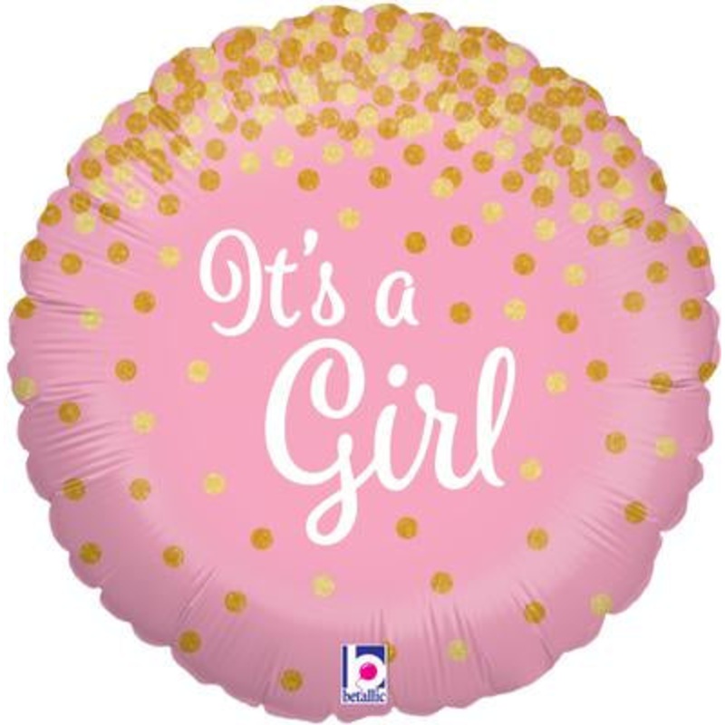 Glittering Its A Girl 18 Foil Balloon