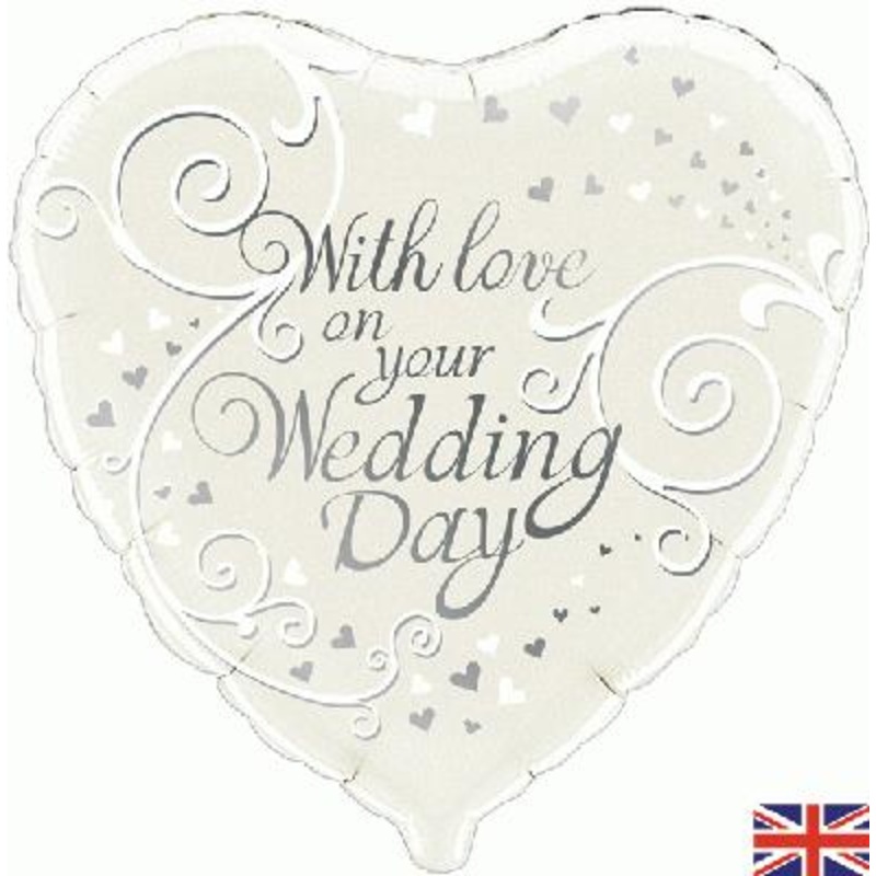 Heart Foil Balloon – With Love On Your Wedding Day