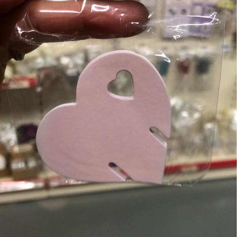 heart place cards reduced to clear blush pink