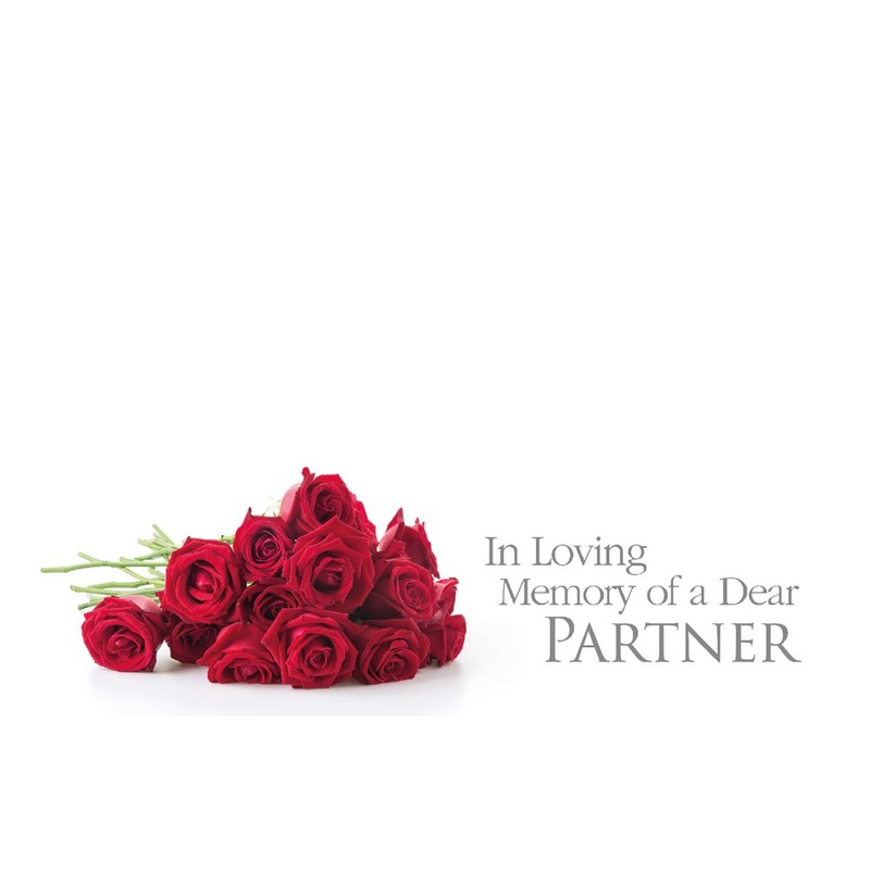 Pack of 50 , In Loving Memory of A Dear Partner – Red Roses