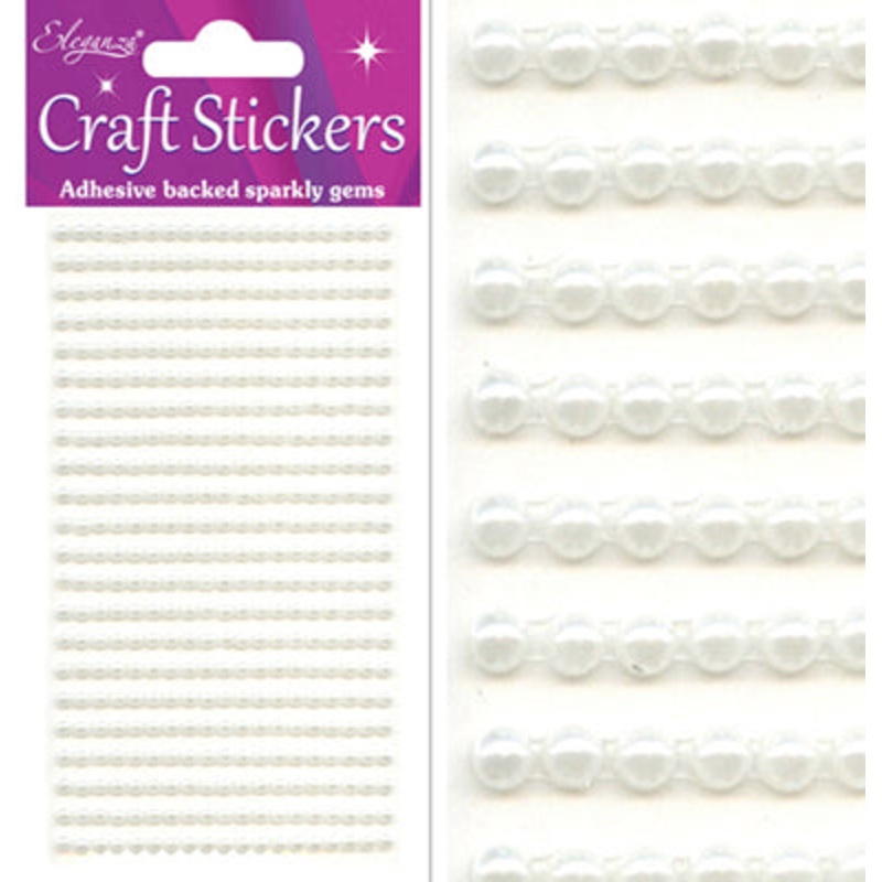 3mm Ivory Pearl Craft Stickers x 418pcs