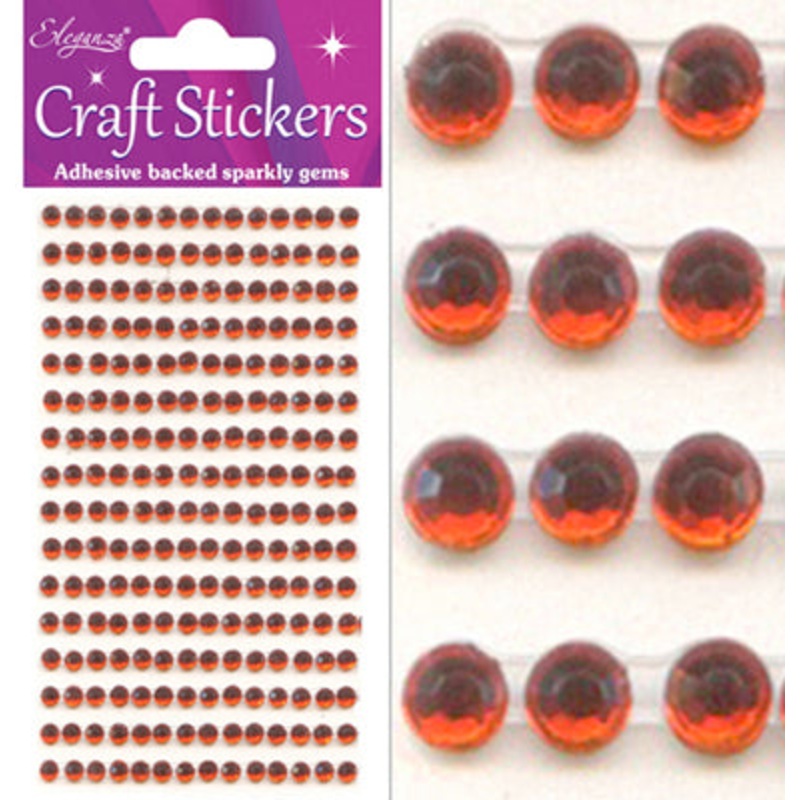 3mm Red Diamante Craft Stickers 418pcs
