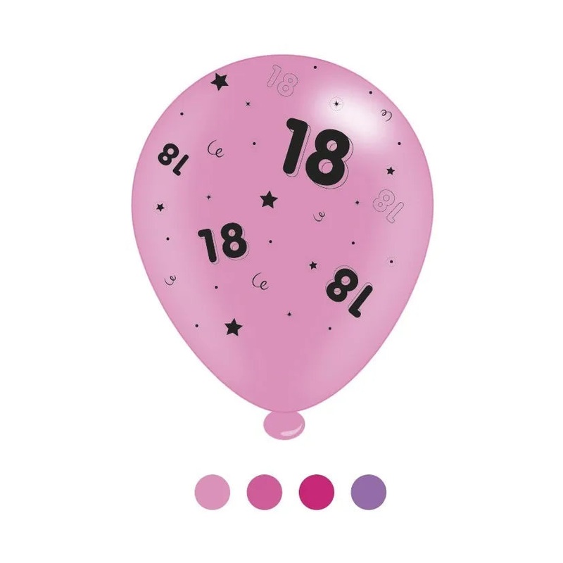 8 Balloons – Age 18 Pink