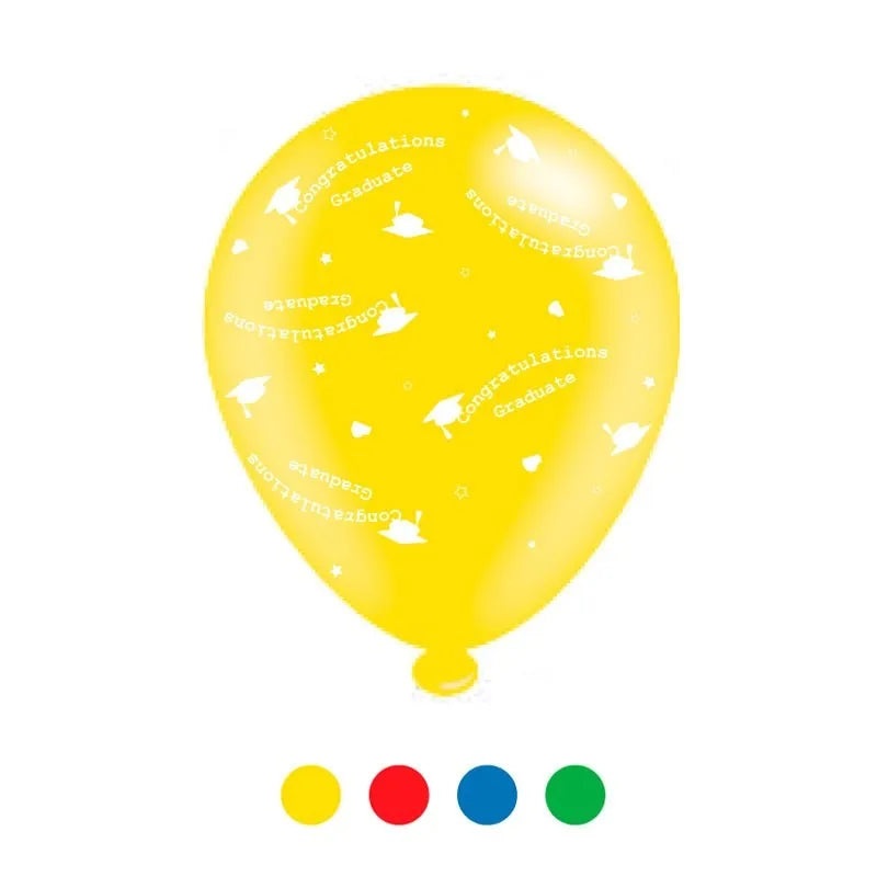Congratulations Graduate – 8 Mixed Latex Balloons – 10inch – For Air or Helium
