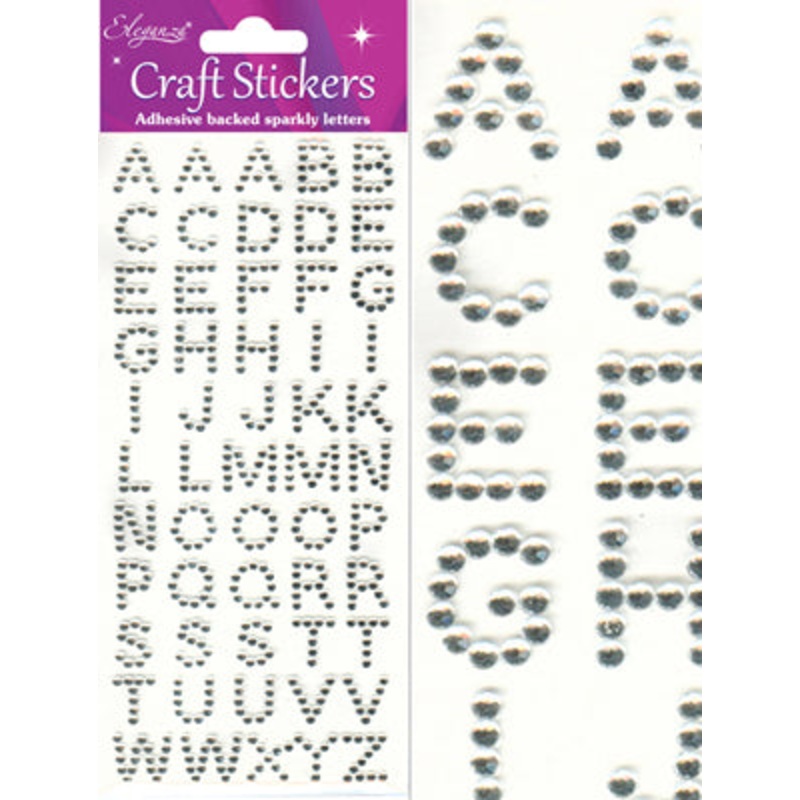 Diamante Capitol Letter Craft Stickers