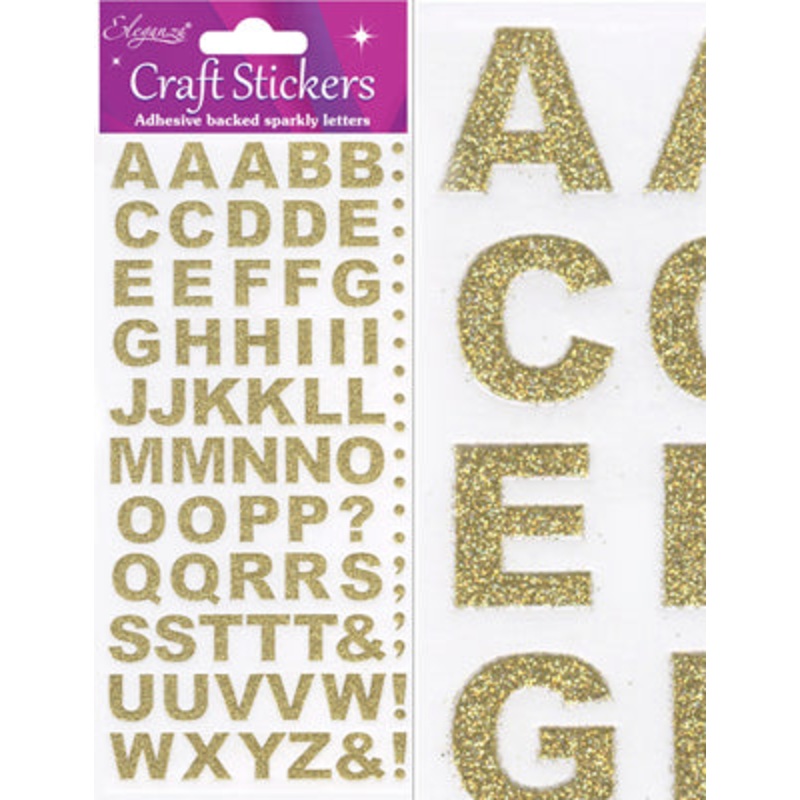 Gold Capitol Alphabet Letter Craft Stickers