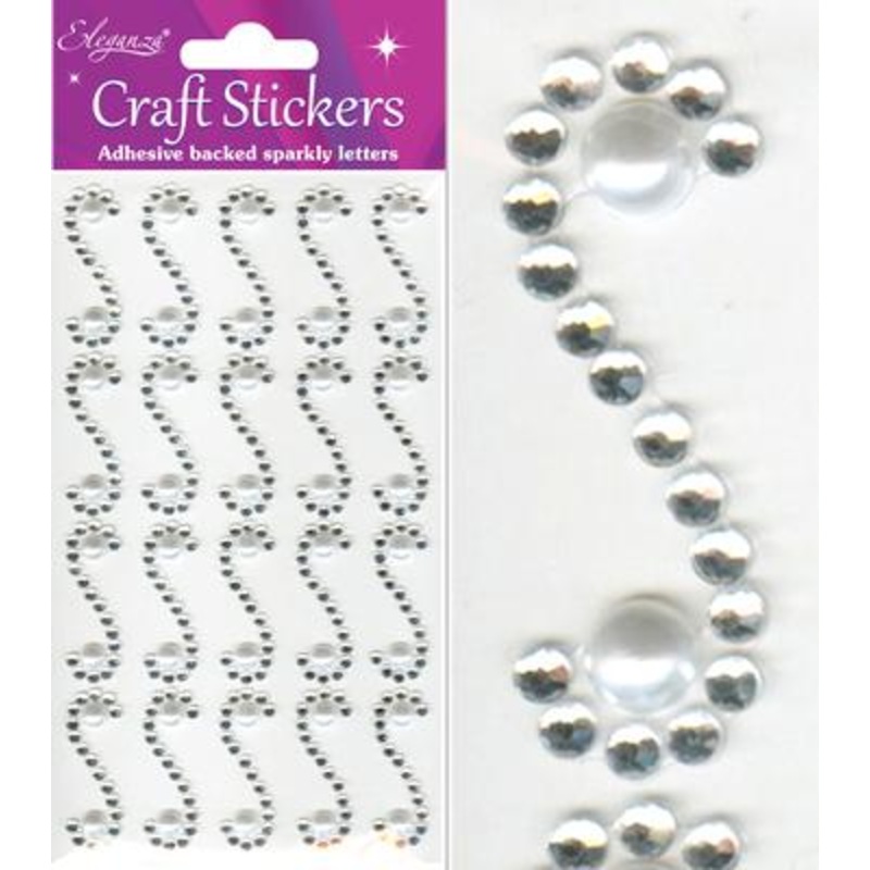 Self Adhesive Craft Stickers Diamond/Pearl Scroll x 20pcs