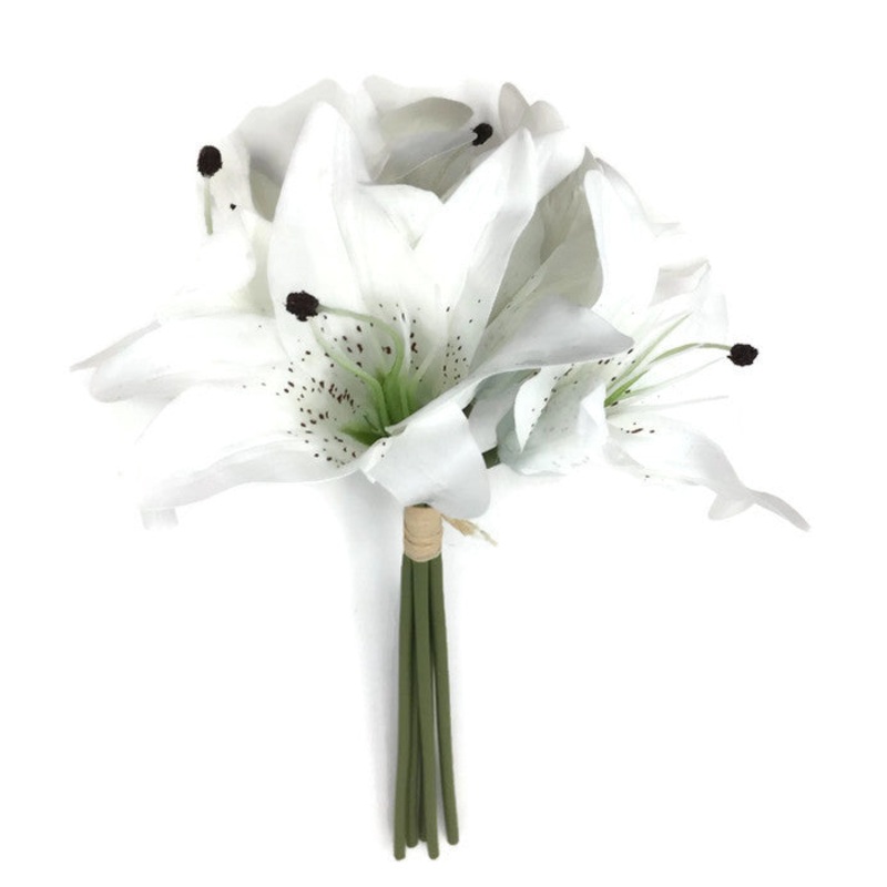 6 Head Real Touch Lily – White