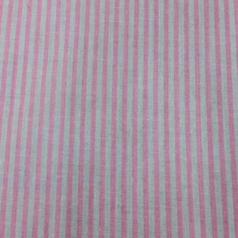 Baby Pink Candy Stripe Polycotton Fabric x 112cm / 44 – Width