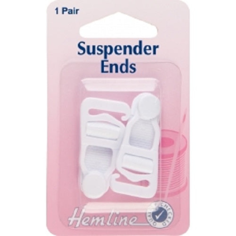 1 Pair of Suspender Ends – White