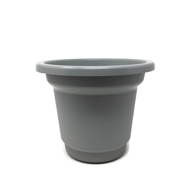 25cm Plastic Planter – Grey