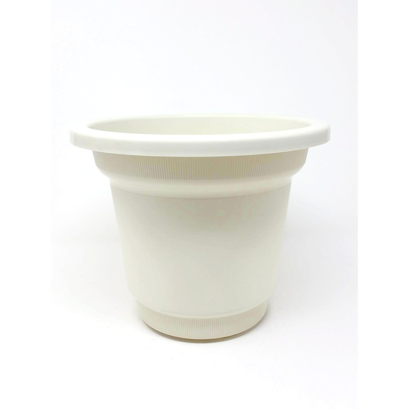 25cm Plastic Planter – Ivory