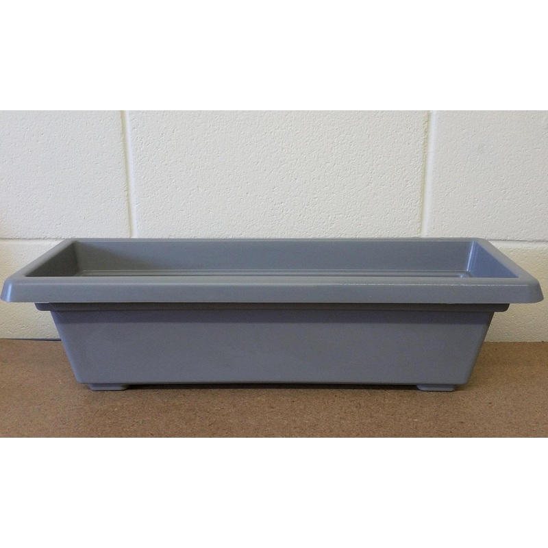 59cm Plastic Flower & Plant Trough  – Grey