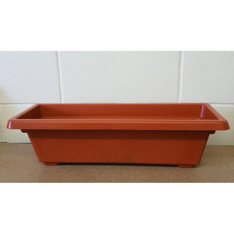 59cm Plastic Flower & Plant Trough  – Terracotta