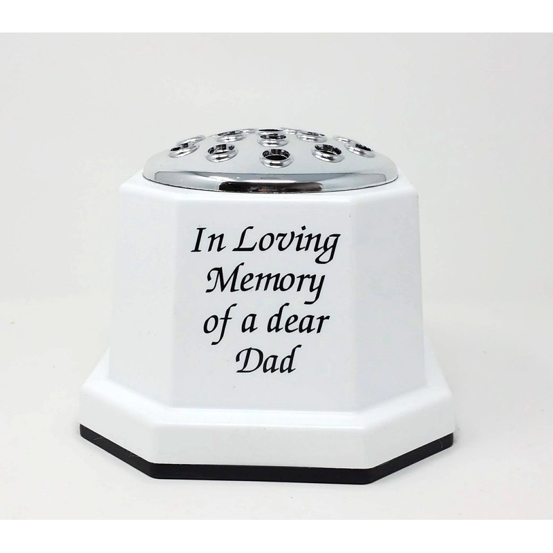 White Memorial Grave Pot – In Loving Memory of a dear Dad