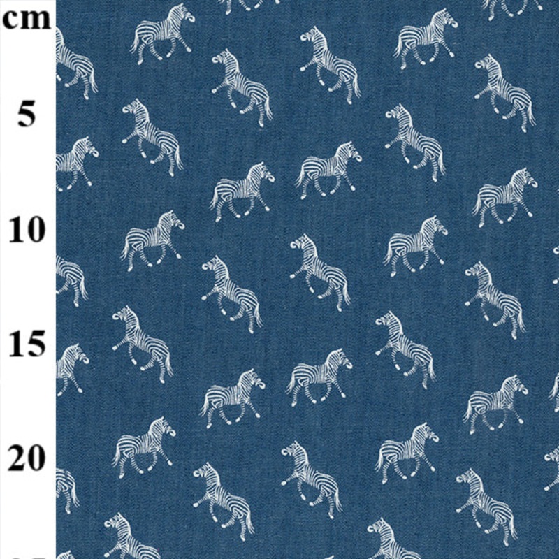 1 Metre Printed Denim- 100% Cotton – 147cm/58 – Zebra