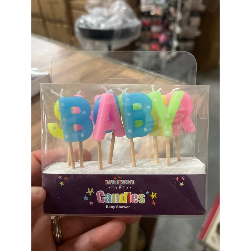 Assorted Colour Spotty Baby Shower Candles
