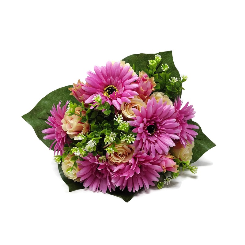 Gerbera Rose Bud & Protea Bush – Mauve