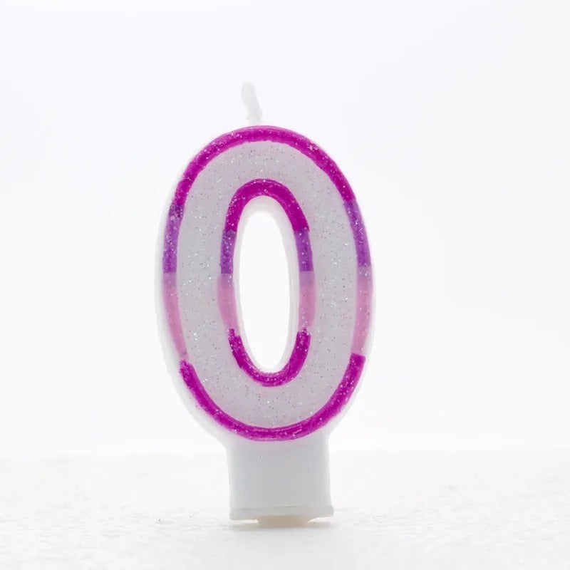 Pink Single Number Party Cake Candles 3 High
