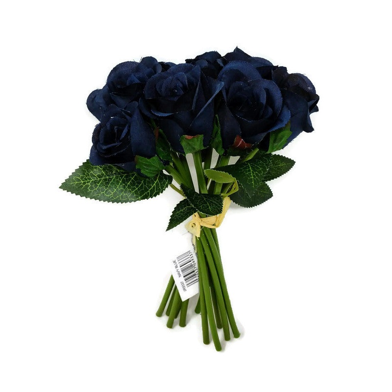 12 Head Rosebud Bundle x 25cm – Navy Blue