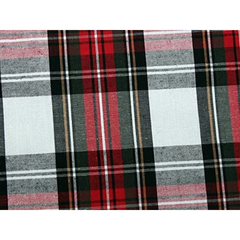 1m Red and Ivory Tartan fabric 150cm width