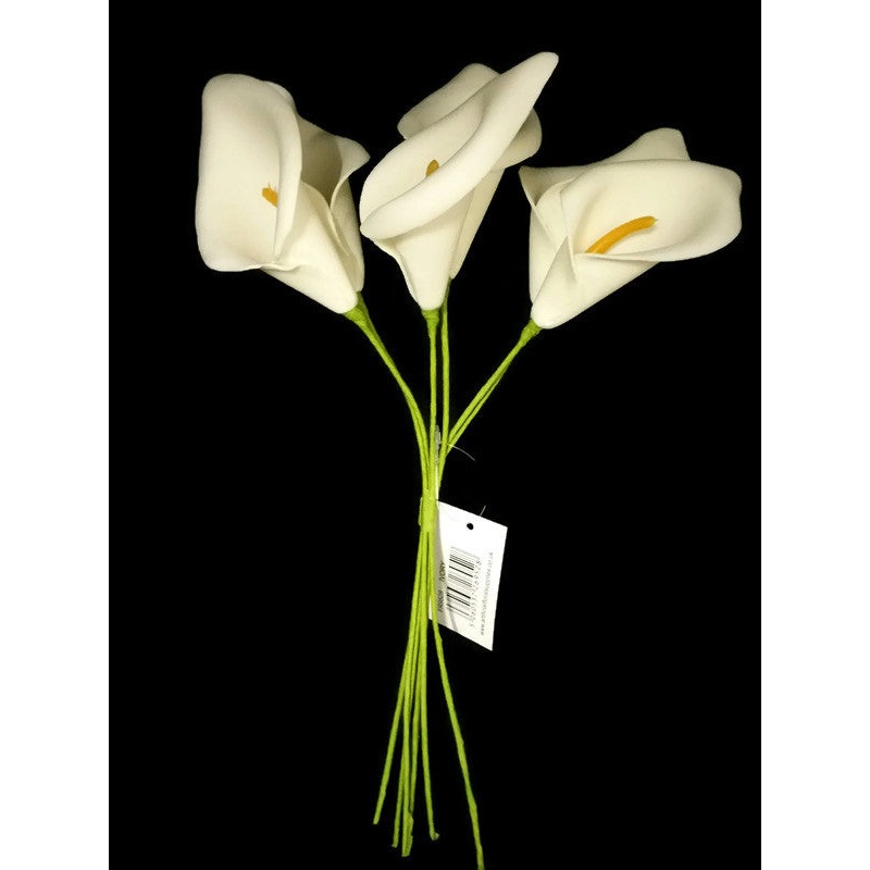 6 Stem Foam Calla Lily Bundle x 28cm – Ivory