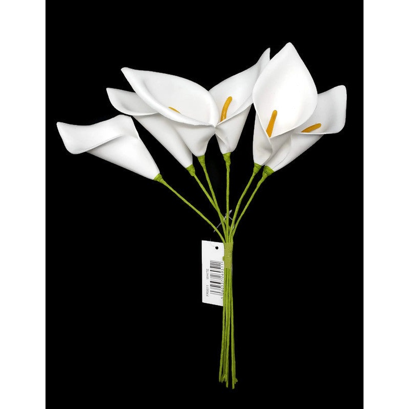 6 Stem Foam Calla Lily Bundle x 28cm – White