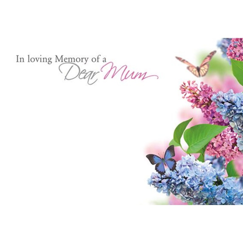 9 Large Florist Sympathy Message Cards – 12.5 x 9cm –  Dear Mum
