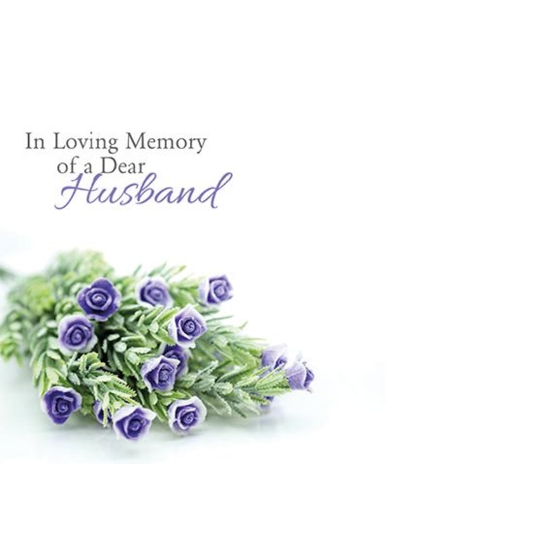 9 Large Florist Sympathy Message Cards – 12.5 x 9cm – In Loving Memory of a Dear Husband