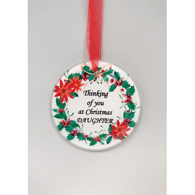 Christmas Wreath Glass Tree Hanger – Daughter