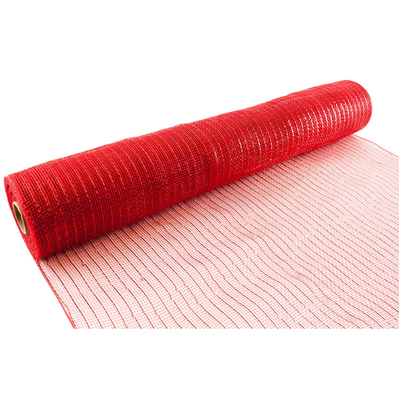 Deco Mesh 53cm x 9.1m (10yds) – Metallic Red