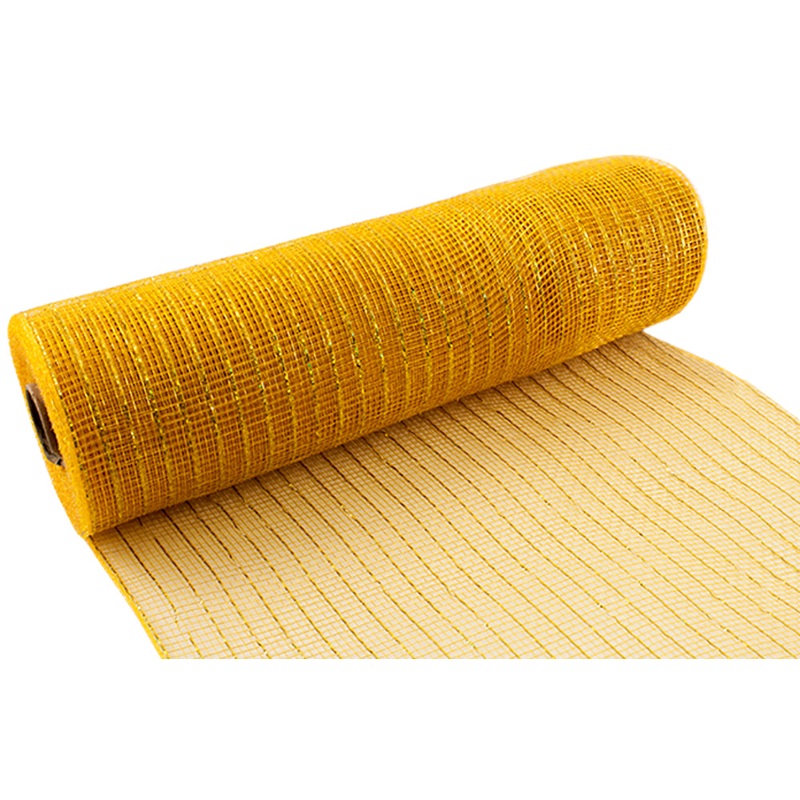 Deco Mesh Metallic 25cm x 9.1m (10yds) –  Gold