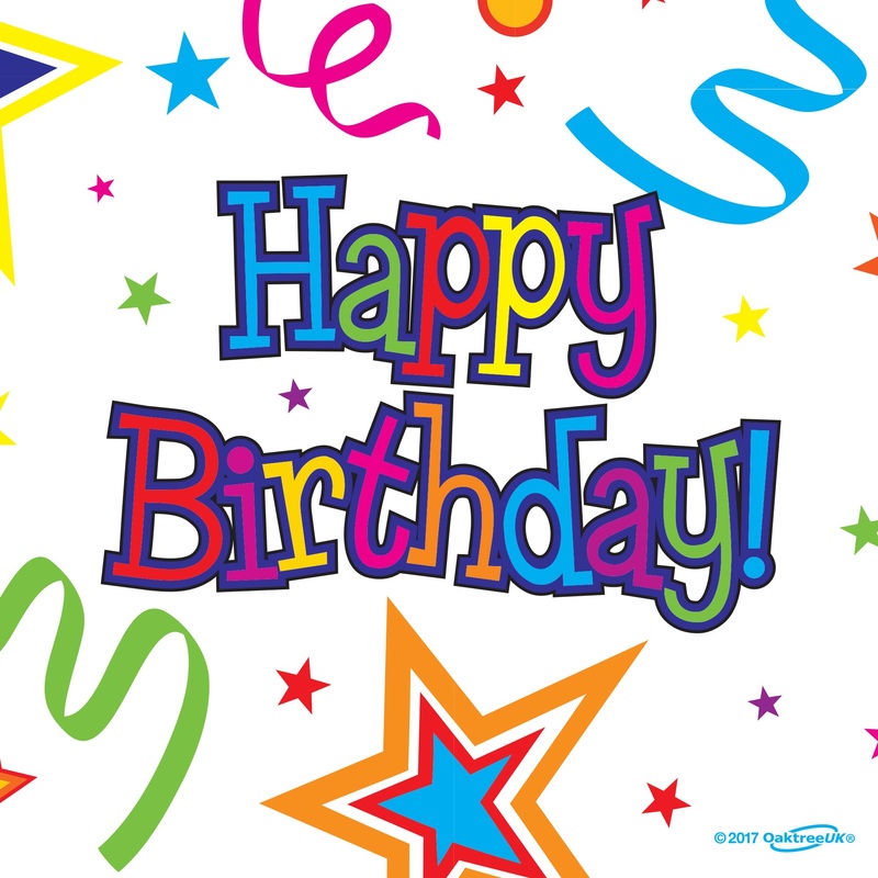 Pack of 16 Happy Birthday Ribbons & Stars Paper Napkins – 33 x 33cm