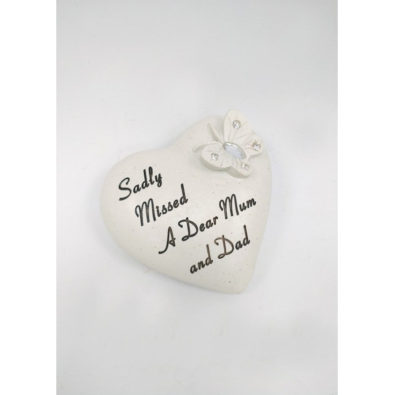 Small Diamante Butterfly Heart – Mum & Dad