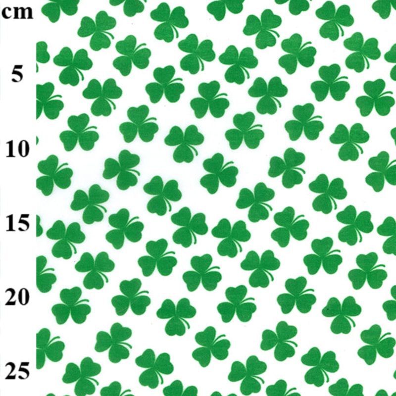 110cm/43  Polycotton Fabric – St Patricks Day Shamrock Clover  T215