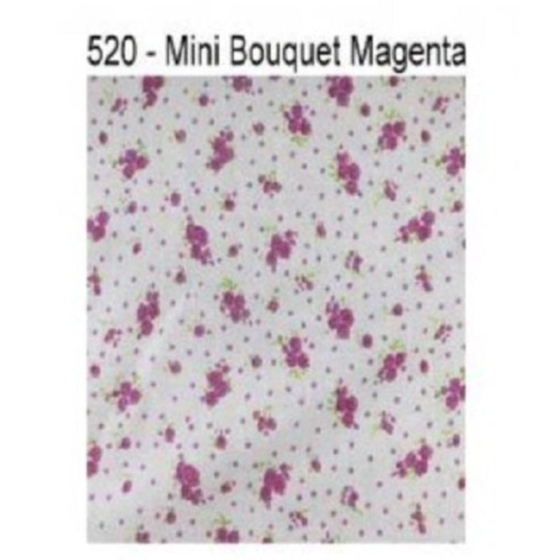 1m Polycotton Mini Bouquet Floral Fabric – 110cm Width – Magenta