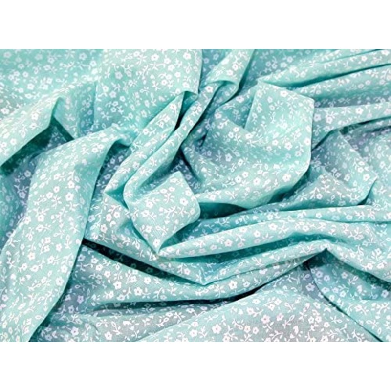1 Metre Tiny Floral Polycotton x 110cm Width – Mint