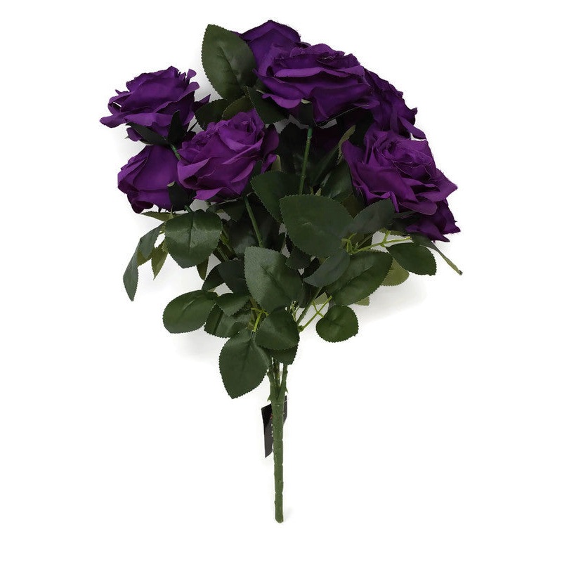 10 Head Open Rose Bush – Purple