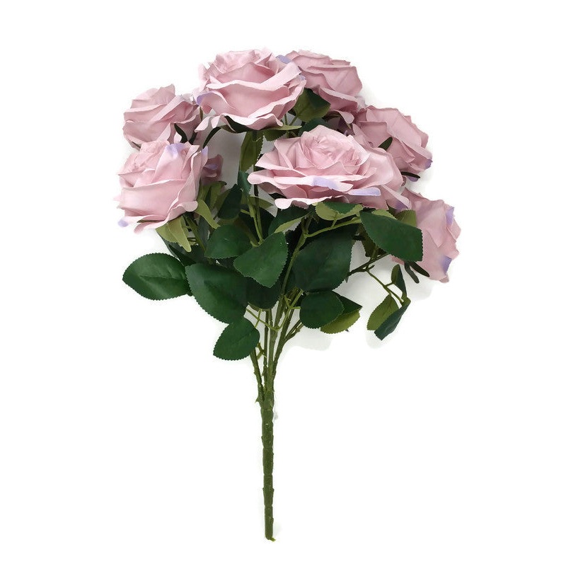 10 Head Open Rose Bush – Vintage Pink