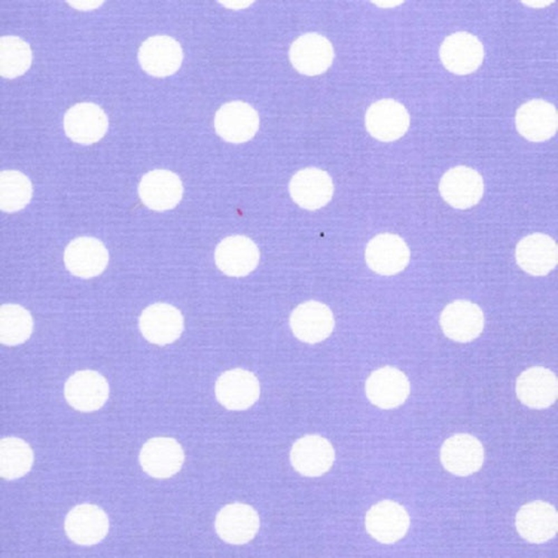 100% Cotton Poplin Fabric Lilac – 7mm Polka Dot – 112cm wide – 1 Metre – till code l78