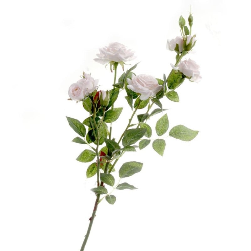 9 Head Light Pink Spray Rose Stem x 84cm long