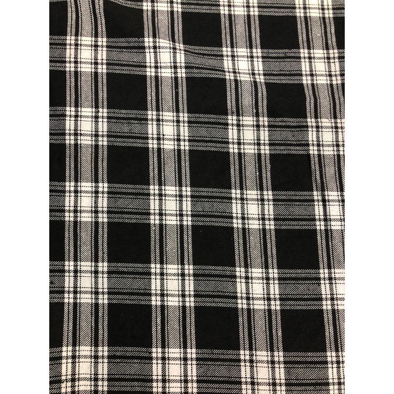 Black Polyester Tartan Fabric x 150cm / 60 – 1 Metre
