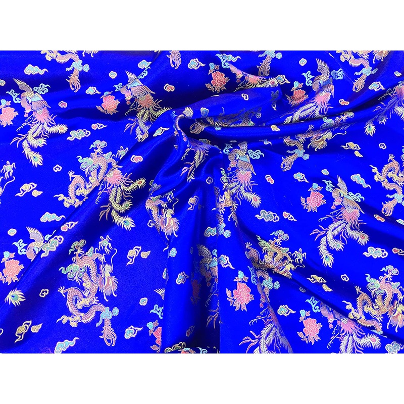 Chinese Dragon Brocade – Royal Blue – Fabric 36 Width / 91.5cm T149