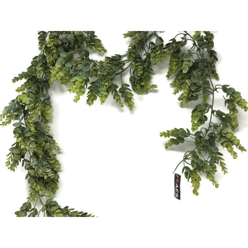 Flocked Plastic Eucalyptus Leaf Garland x 170cm
