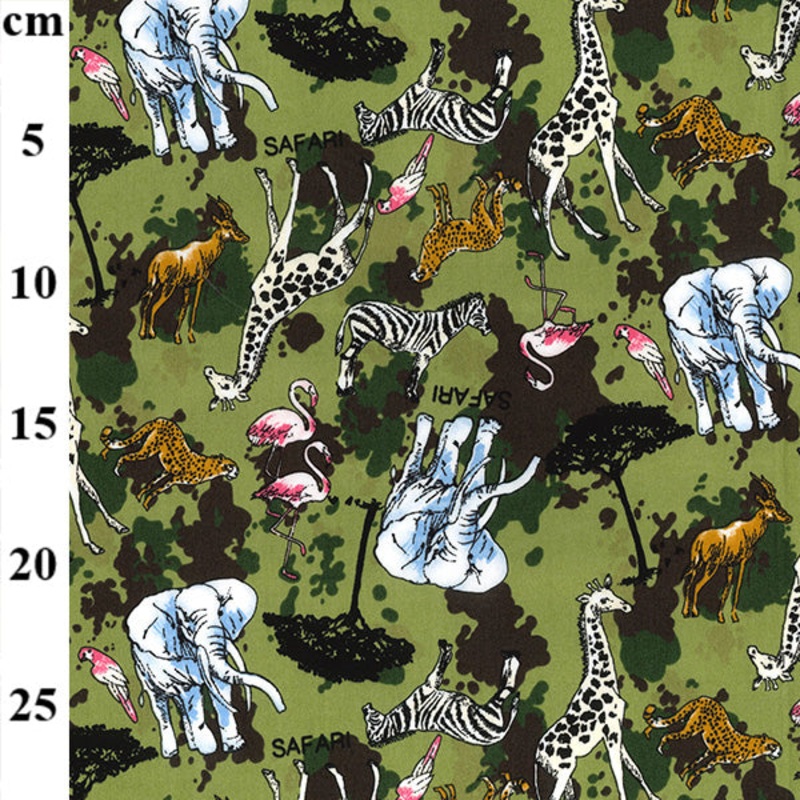 jungle Safari Animals 100% Cotton Fabric x 112cm / 44 – 1 Metre