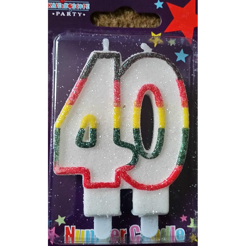 Number 40 Colourful Universal Birthday Cake Candle