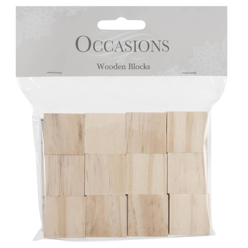 Table Decoration Wooden Blocks, 12 Pieces,  2.5cm x 2.5cm x 2.5cm