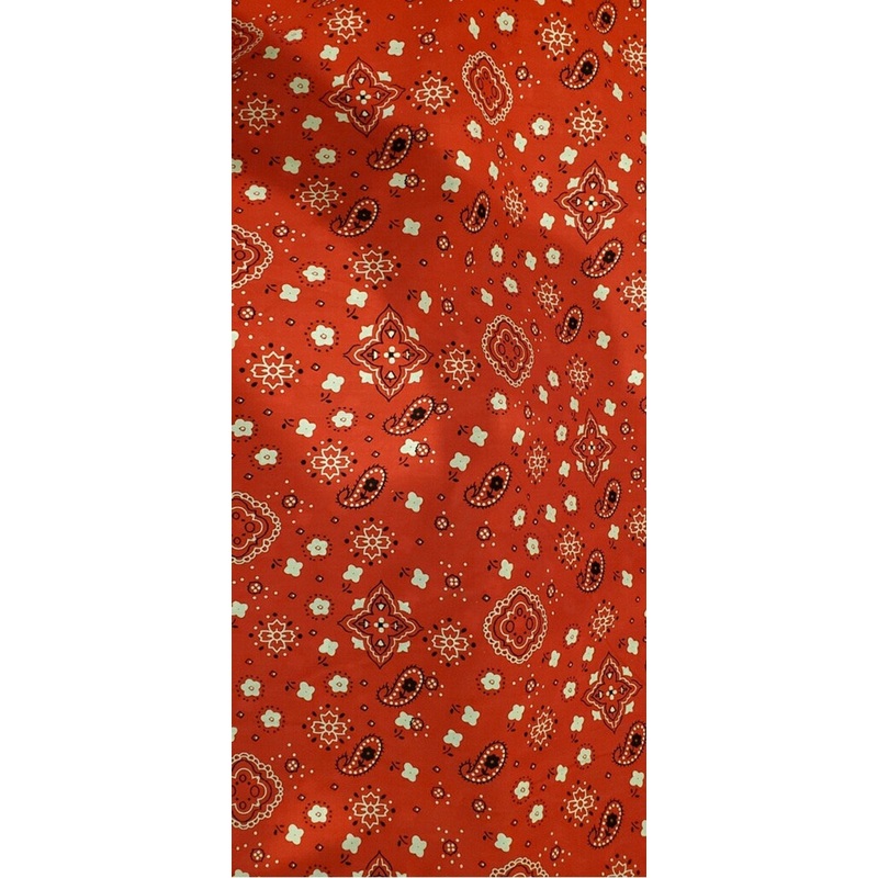 1 Metre Red Bandana Paisley Design Polycotton Fabric – 45 Width