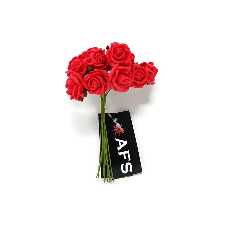 12 Miniature Foam Roses – Coral