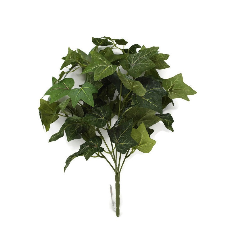 6 Stem Flocked Green Ivy Bush x 36cm